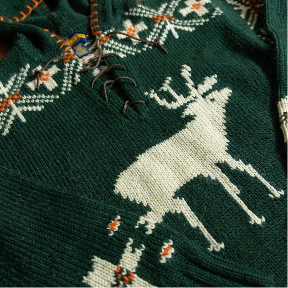 Rugby Ralph Lauren Hooded Reindeer Sweater - Picture 3 of 5